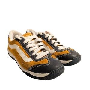 Vintage Vans All Terrain Serio Shoes Women's Size 8 Suede Gold Navy Sneakers